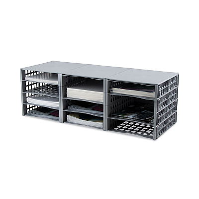 Advantus Snap Configurable Tray System, 12 Compartments, 22.75 x 9.75 x 13, Gray (AVT39412)