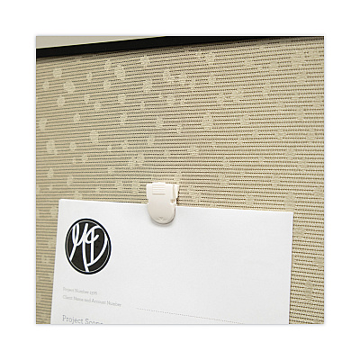 Advantus Wall Clips for Fabric Panels, 40 Sheet Capacity, White, 4/Pack (AVT75300)