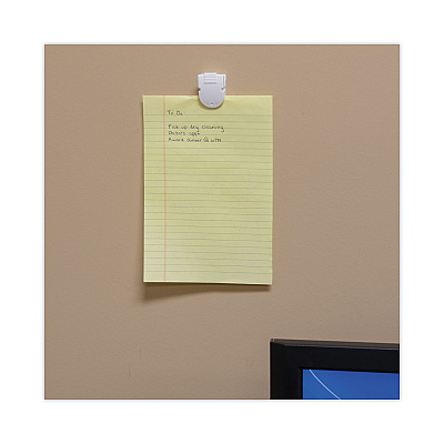 Advantus Magnetic/Adhesive Clips, 0.25" Jaw Capacity, White, 20/Box (AVT75356)