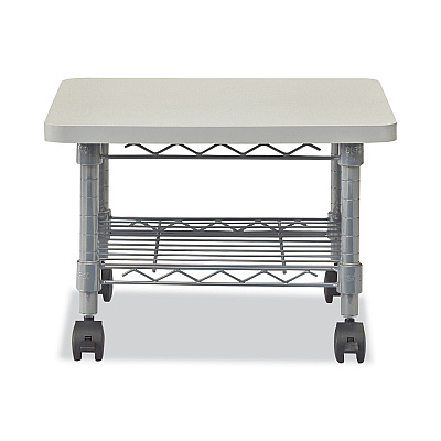 Safco Underdesk Printer/Fax Stand, Engineered Wood, 2 Shelves, 19" x 16" x 13.5", Gray (SAF5206GR)