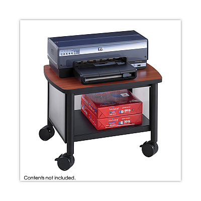Safco Impromptu Under-Desk Machine Stand, Metal, 2 Shelves, 100 lb Capacity, 20.5" x 16.5" x 14.5", Cherry/White/Black (SAF1862BL)