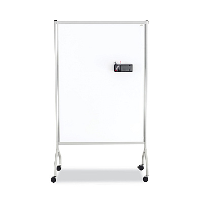 Safco Rumba Full Panel Whiteboard Collaboration Screen, 36w x 16d x 54h, White/Gray (SAF2014WBS)