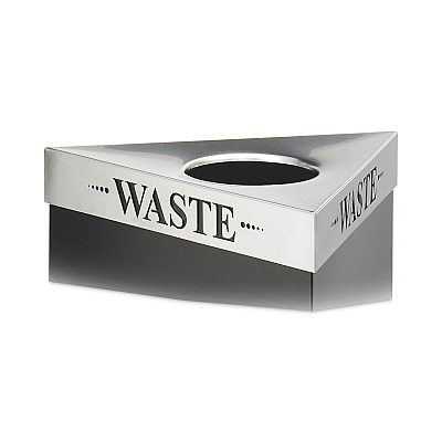 Safco Trifecta Waste Receptacle Lid, Laser Cut "WASTE" Inscription, 20w x 20d x 3h, Stainless Steel (SAF9560WA)