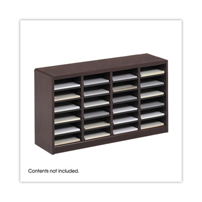 Safco Wood/Fiberboard E-Z Stor Sorter, 24 Compartments, 40 x 11.75 x 23, Mahogany (SAF9311MH)