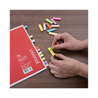 Universal Self-Stick Page Tabs, 0.5" x 1.75", Assorted Colors, 500/Pack (UNV99026)