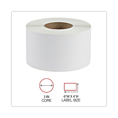 Universal Thermal Transfer Blank Shipping Labels, Label Printers, 4 x 6, White, 1,000/Roll, 4 Rolls/Carton (UNV598342)