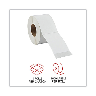 Universal Thermal Transfer Blank Shipping Labels, Label Printers, 4 x 6, White, 1,000/Roll, 4 Rolls/Carton (UNV598342)