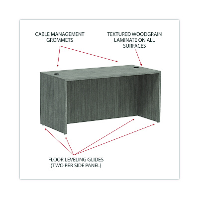 Alera Valencia Series Straight Front Desk Shell, 59.13" x 29.5" x 29.63", Gray (ALEVA216030GY)
