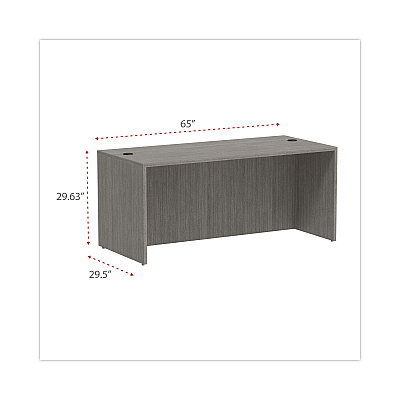 Alera Valencia Series Straight Front Desk Shell, 65" x 29.5" x 29.63", Gray (ALEVA216630GY)