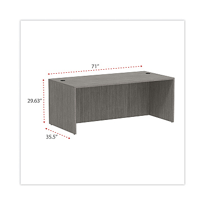 Alera Valencia Series Straight Front Desk Shell, 71" x 35.5" x 29.63", Gray (ALEVA217236GY)