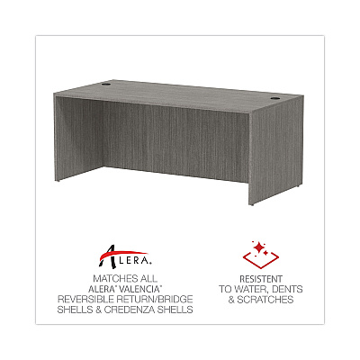 Alera Valencia Series Straight Front Desk Shell, 71" x 35.5" x 29.63", Gray (ALEVA217236GY)