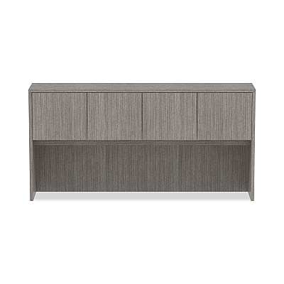 Alera Valencia Series Hutch with Doors, 4 Compartments, 70.63w x 15d x 35.38h, Gray (ALEVA287215GY)