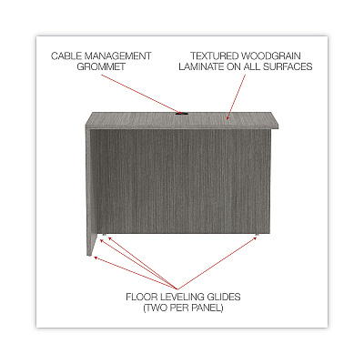 Alera Valencia Series Reversible Return/Bridge Shell, 42w x 23.63d x 29.5h, Gray (ALEVA354224GY)