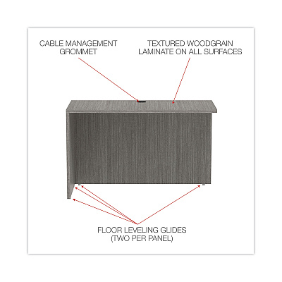 Alera Valencia Series Reversible Return/Bridge Shell, 47.25w x 23.63d x 29.5h, Gray (ALEVA354824GY)