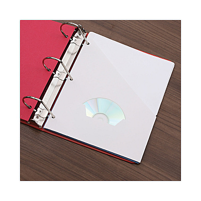 Universal Slash-Cut Pockets for Three-Ring Binders, Jacket, Letter, 11 Pt., 9.75 x 11.75, White, 10/Pack (UNV61687)