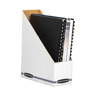 Bankers Box Stor/File Corrugated Magazine File, 4 x 9.25 x 11.75, White, 12/Carton (FEL10723)