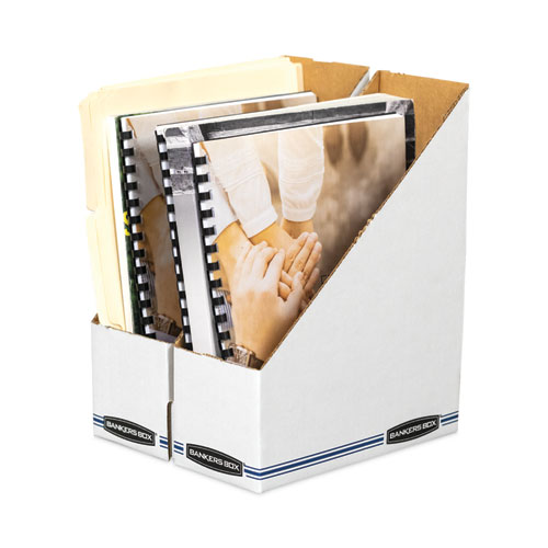 Bankers Box Stor/File Corrugated Magazine File, 4 x 9.25 x 11.75, White, 12/Carton (10723)