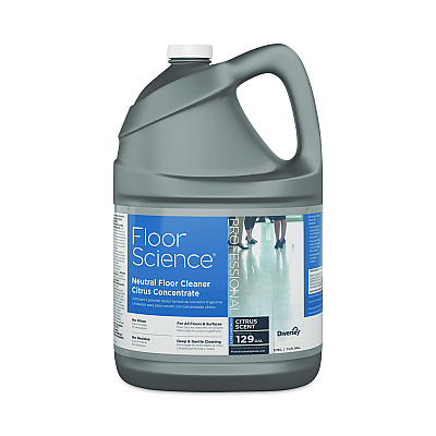 Diversey Floor Science Neutral Floor Cleaner Concentrate, Citrus Scent, 1 gal, 4/Carton (DVOCBD540441)
