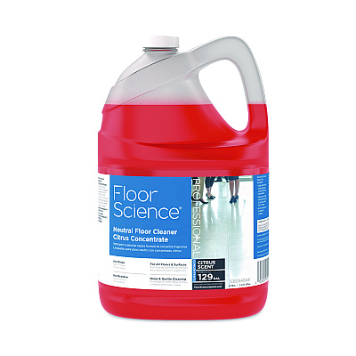 Diversey Floor Science Neutral Floor Cleaner Concentrate, Citrus Scent, 1 gal, 4/Carton (DVOCBD540441)