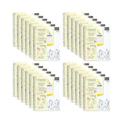 Roaring Spring DoodleWrite Notebooks, 1-Subject, Wide/Legal Rule, White Cover, (50) Sheets, 24/Carton (ROA11101CS)