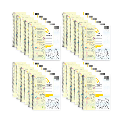Roaring Spring DoodleWrite Notebooks, 1-Subject, Medium/College Rule, White Cover, (60) Sheets, 24/Carton (ROA11100CS)
