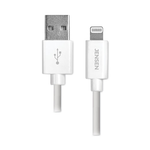 JENSEN Lightning to USB Cable, 10 ft, White (JAH7510V)