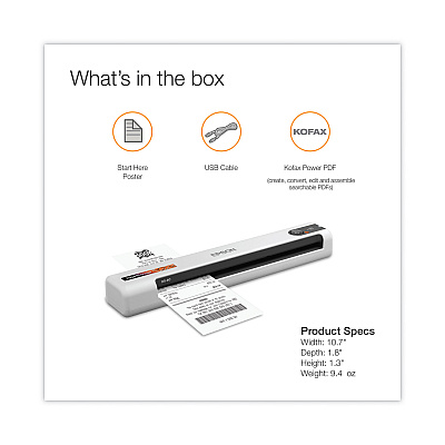 Epson RapidReceipt RR-60 Scanner, Scans Up to 8.5 x 72, 600 dpi Optical Resolution (B11B252204SE)