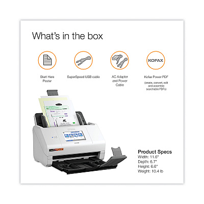 Epson RapidReceipt RR-600W Scanner, Scans Up to 8.5 x 240, 600 dpi Optical Resolution (B11B258202SE)