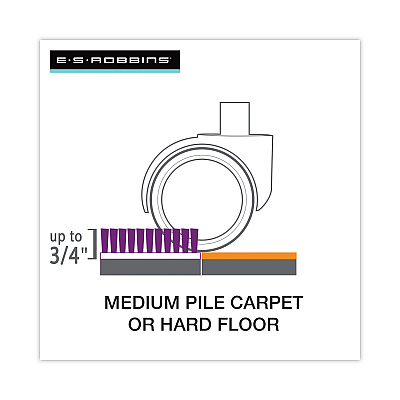 ES Robbins Floor+Mate, For Hard Floor to Medium Pile Carpet up to 0.75", 36 x 48, Black (ESR121541)