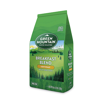 Green Mountain Coffee Roasters Roasters Roasters Breakfast Blend Whole Bean Coffee, 18 oz Bag (GMT7567EA)