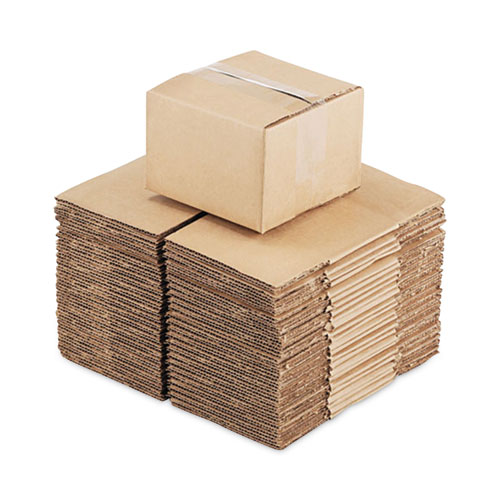 Universal Fixed-Depth Brown Corrugated Shipping Boxes, Regular Slotted Container (RSC), Small, 6" x 8" x 5", Brown Kraft, 25/Bundle (865)
