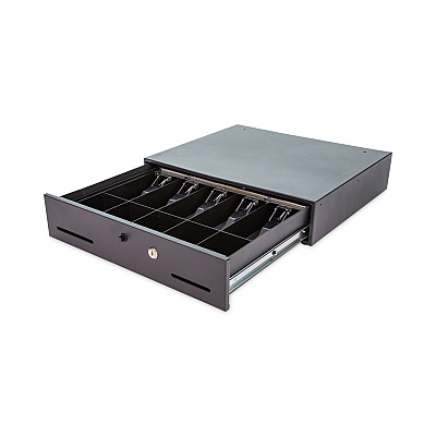 CONTROLTEK Metal Cash Drawer, Coin/Cash, 10 Compartments, 16 x 11.25 x 2.25, Black (CNK500122)