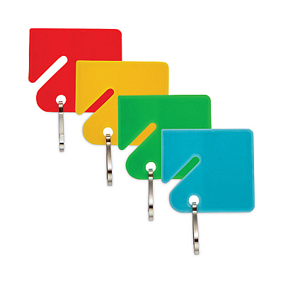 CONTROLTEK Key Tags, Blue/Green/Red/Yellow, 20/Pack, 3 Packs/Carton (CNK500133)