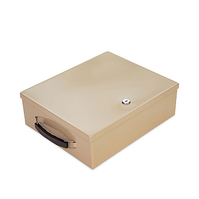 CONTROLTEK Jumbo Locking Cash Box, 1 Compartment, 14.38 x 11 x 4.13, Sand (CNK500134)