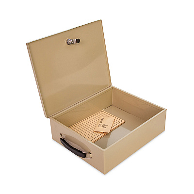 CONTROLTEK Jumbo Locking Cash Box, 1 Compartment, 14.38 x 11 x 4.13, Sand (CNK500134)