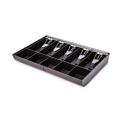 CONTROLTEK Plastic Currency and Coin Tray, Coin/Cash, 10 Compartments, 16 x 11.25 x 2.25, Black (CNK500063)
