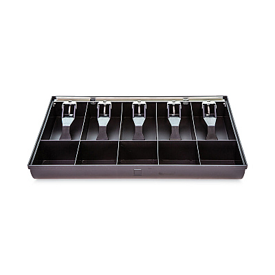 CONTROLTEK Plastic Currency and Coin Tray, Coin/Cash, 10 Compartments, 16 x 11.25 x 2.25, Black (CNK500063)