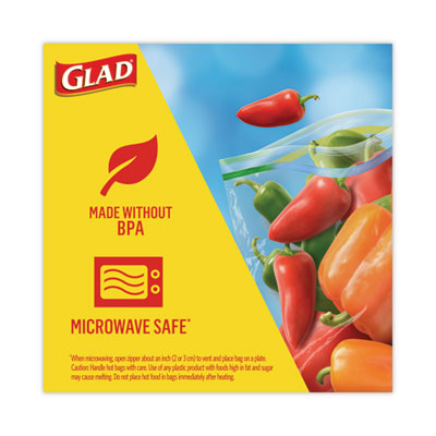 Glad Food Storage Bags, Snack, 3.25" x 6.63" x 9.31", Clear, 50 Bags/Box, 12 Boxes/Carton (CLO60741)