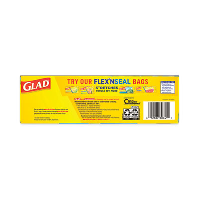 Glad Food Storage Bags, Snack, 3.25" x 6.63" x 9.31", Clear, 50 Bags/Box, 12 Boxes/Carton (CLO60741)