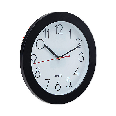 Universal Bold Round Wall Clock, 9.75" Overall Diameter, Black Case, 1 AA (sold separately) (UNV10421)