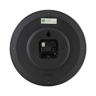 Universal Whisper Quiet Clock, 12" Overall Diameter, Black Case, 1 AA (sold separately) (UNV10451)