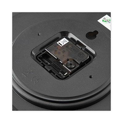 Universal Whisper Quiet Clock, 12" Overall Diameter, Black Case, 1 AA (sold separately) (UNV10451)