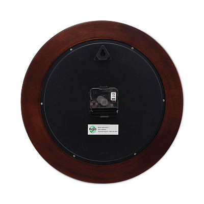 Universal Round Wood Wall Clock, 12.75" Overall Diameter, Cherry Case, 1 AA (sold separately) (UNV10414)