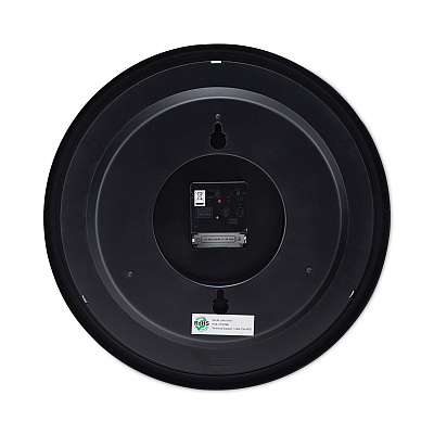 Universal Deluxe 13 1/2" Indoor/Outdoor Atomic Clock, 13.5" Overall Diameter, Black Case, 1 AA (sold separately) (UNV10417)