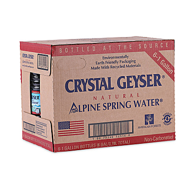 Crystal Geyser Alpine Spring Water, 1 Gal Bottle, 6/Carton (CGW12514CT)