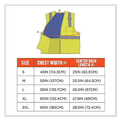 ergodyne Chill-Its 6668 Class 2 Hi-Vis Safety Cooling Vest, Polymer, X-Large, Lime (EGO12715)