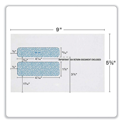 Adams W-2 Gummed Seal Double-Window Envelopes, Commercial Flap, Gummed Closure, 5.63 x 9, White, 24/Pack (TOP2219LSR)