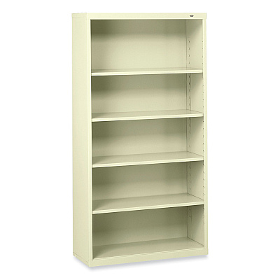 Tennsco Metal Bookcase, Five-Shelf, 34.5w x 13.5d x 66h, Putty (TNNB66PY)