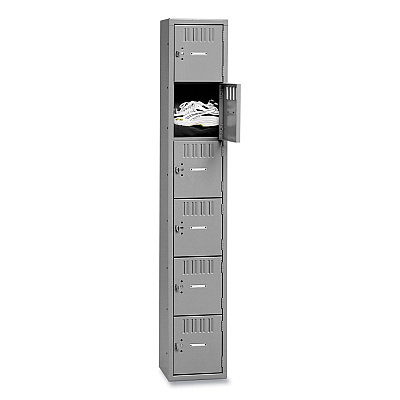 Tennsco Box Compartments, Single Stack, 12w x 18d x 72h, Medium Gray (TNNBS6121812AMG)