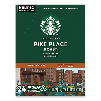 Starbucks Pike Place Coffee K-Cups Pack, 24/Box (SBK011111156)